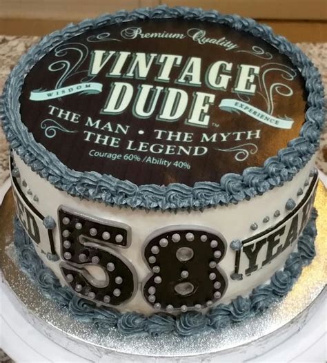 Invert cakes to wire rack and cool complete. "Vintage Dude" Birthday Cake | http://www.cake-decorating ...