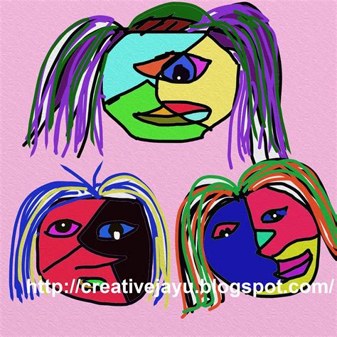 Oil pastel picasso faces art lesson | deep space sparkle. Creative Jayu's Blog: Picasso Faces--- Inspired by Pablo ...