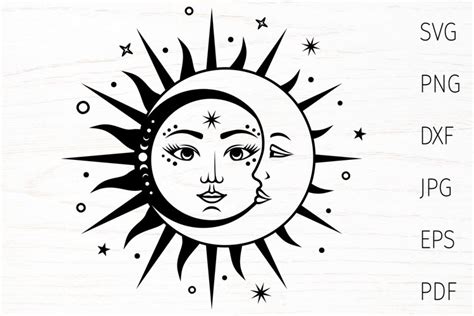 Home And Living Mystical Digital Download Celestial Stars Svg Sun Face