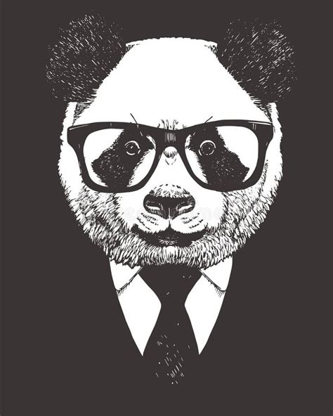 Porträt Des Pandas In Der Klage Von Hand Gezeichnete Illustration