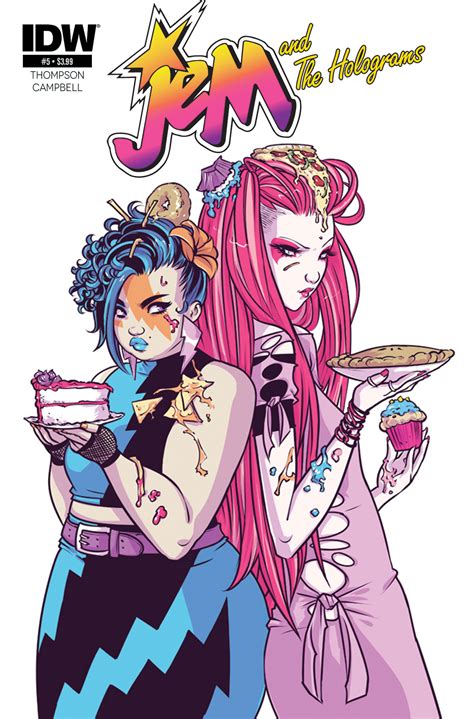 Introducing phyllis 'pizzazz' gabor and roxanne 'roxy' pellegrini in the first of two gift sets designed to celebrate jem and the holograms' rival band, the misfits! Jem and the Holograms #5 | IDW Publishing