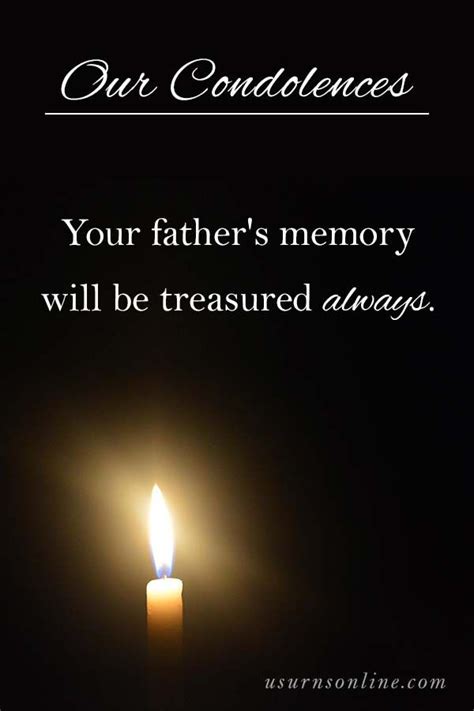 Your Fathers Memory Will Be Treasured Always A Candle Lit In Memory