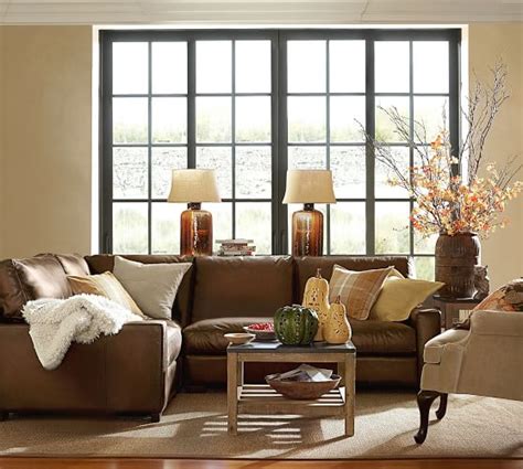 Shop pottery barn's selection of sofas and couches. Turner Square Arm Leather 3-Piece L-Shaped Corner ...