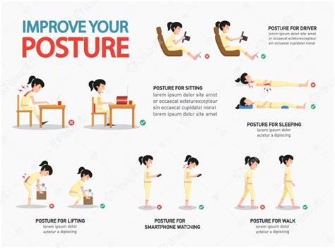 Improve Your Posture Infographicvector Illustration