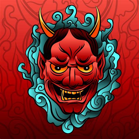 Japanese Tattoo Oni Vector 215007 Vector Art at Vecteezy