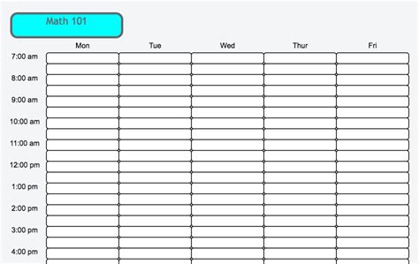 23 Customize Weekly Class Schedule Template Printable Templates With