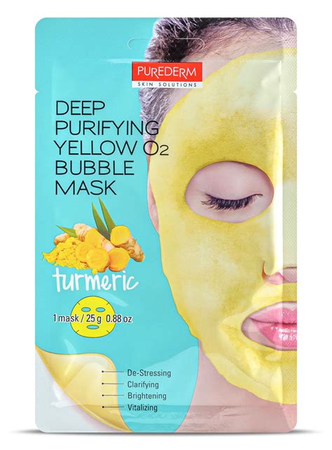 Purederm Purifying Yellow O2 Turmeric Bubble Mask Hika Baba