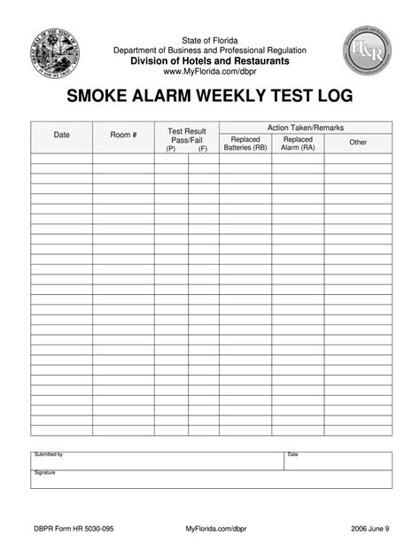 Printable Fire Alarm Log Sheet Template Printable Form Templates And