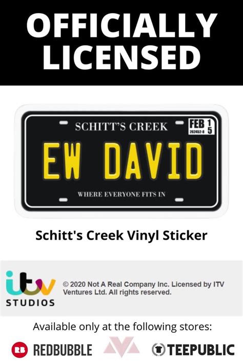 Ew David License Plate Sticker By Movievigilante Video Video In