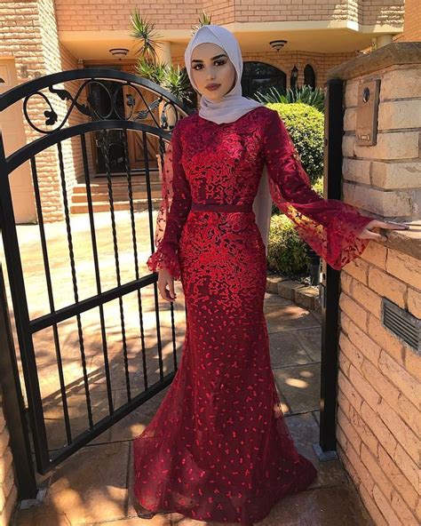 red gown red dress hijab inspiration hijab girl red dress party dress long sleeve