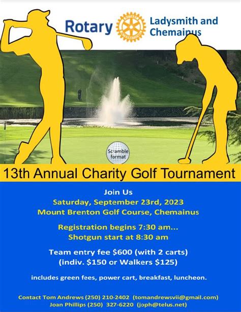 Rotary 3th Annual Charity Golf Tournament Ladysmith Chamber Of Commerce