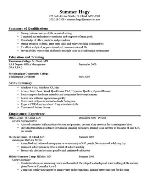 Resume Format For College Students Good Resume Examples Resume