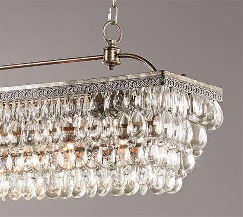 Did you scroll all this way to get facts about pottery barn light? Clarissa Crystal Drop Rectangular Chandelier #potterybarn ...
