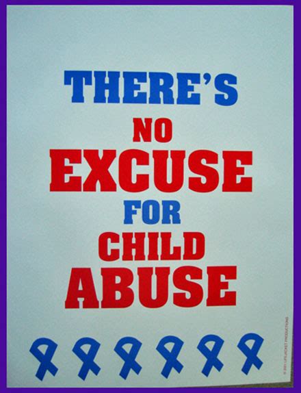 Theres No Excuse For Child Abuse Blue Ribbons Poster Lifejackets