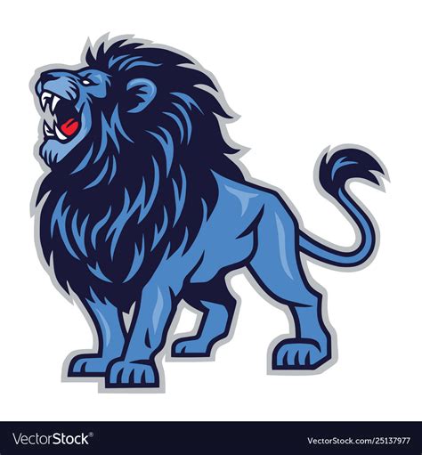 Lion Head Roaring Mascot Logo Template Vector Stock Vector Image Art