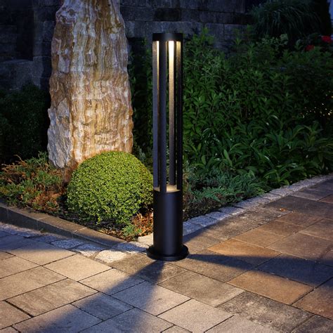 LED Wegeleuchte, schwarz, Höhe 80 cm, LED warmweiß, Gartenbeleuchtung ...
