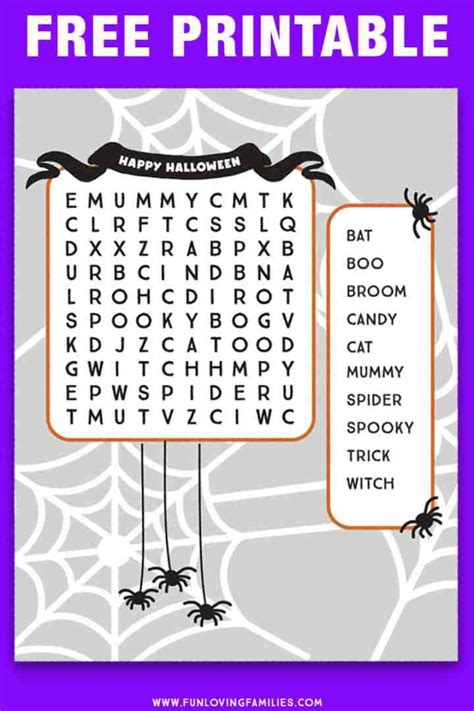 Halloween Word Search Printables Fun Loving Families