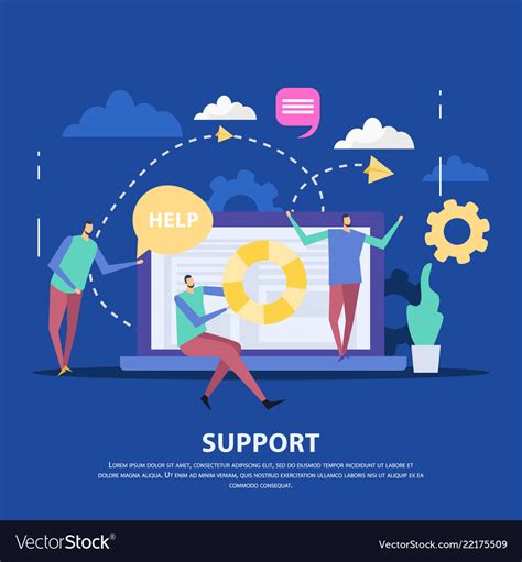Customer Support Center Flat Background Royalty Free Vector