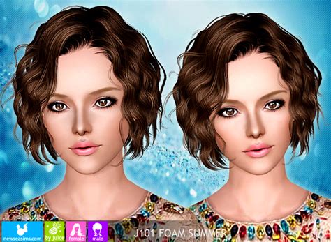 Short and styled with just a few curls. My Sims 3 Blog: Newsea Foam Summer Hair for Males and ...