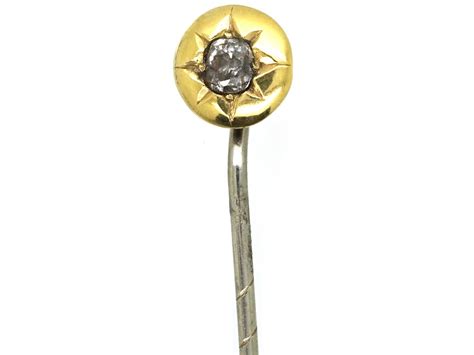 Victorian 15ct Gold And Diamond Tie Pin The Antique Jewellery Company