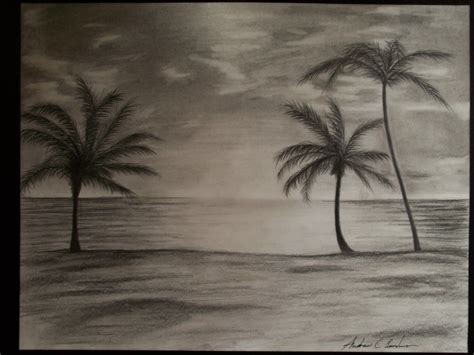 Beach Landscape Drawing At Getdrawings Free Download