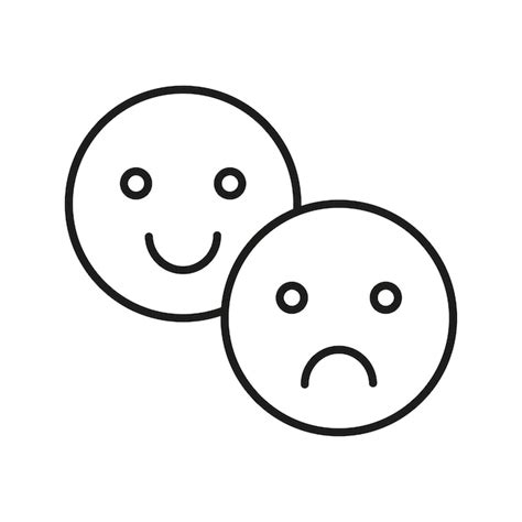 Premium Vector Happy And Sad Smiley Icon Vector Illustration Stock Image