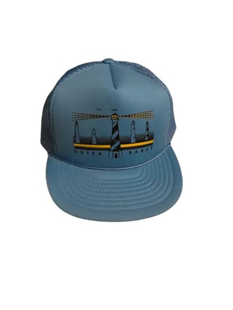 Vintage Outer Banks North Carolina Lighthouse Blue Rope Snapback Hat