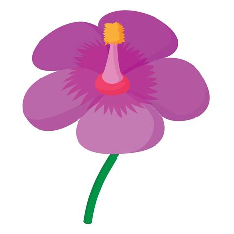 Icono De Flor Morada Estilo De Dibujos Animados 14210026 Vector En