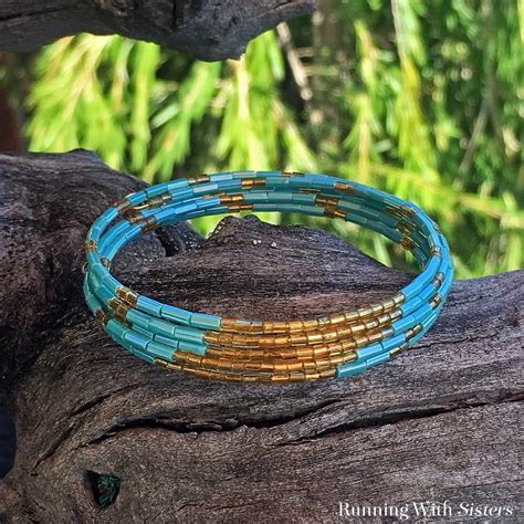 How To Make A Bugle Bead Memory Wire Bracelet