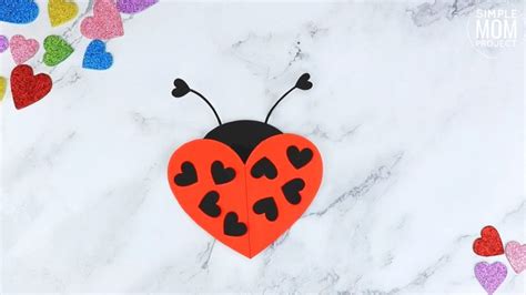 Free Printable Heart Shaped Ladybug Craft Simple Mom Project