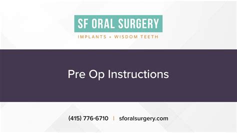 Pre Op Instructions Sf Oral Surgery Youtube