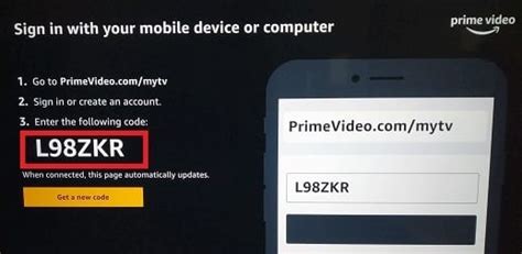 Primevideo Mytv Enter Code On Your Mobile And For TV