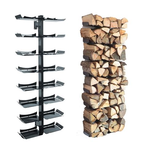 Es wird einfach aufgeklappt und an den seiten mit einem flacheisen verstärkt und verschraubt. Kaminholzregal Wooden Tree von Radius Design | buerado.de