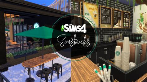 Starbucks Cafe In The Sims 4 ☕️ Speed Build Riseandgrind Cc Youtube