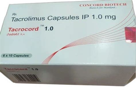 Tacrolimus 1mg Tacrocord 1 Mg Concord Biotec 6x10 Capsules At Rs 360 Box In Mumbai