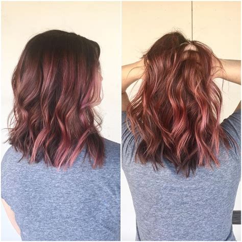 Dusty Rose With Pink Streaks Light Brown Hair Hair Styles