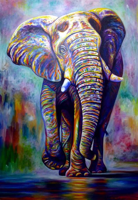 Elephant Acrylic Painting Canvas Painting Elephant Etsy In 2020