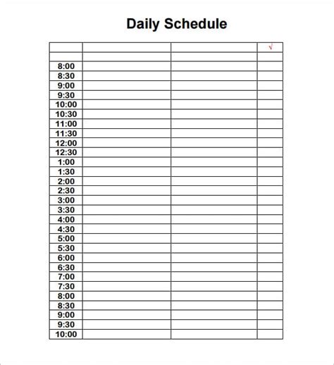 Daily Schedule Templates 18 Free Word Excel And Pdf Formats Samples