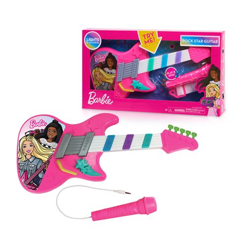 Barbie Rock Star Guitar Interactive Electronic Toy Guitar With Lights
