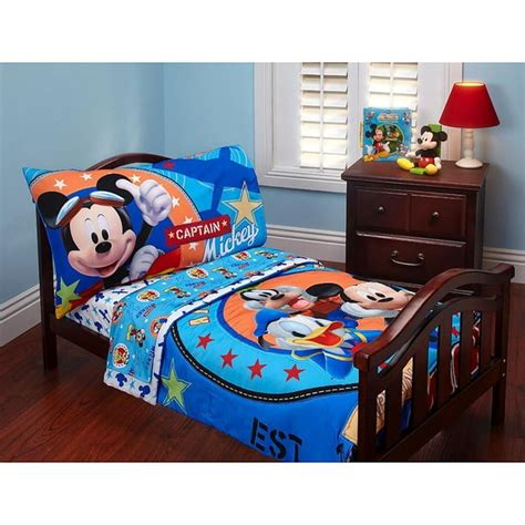 Mickey Mouse And Donald Duck Toddler Crib Comforter And Sheet Set 4