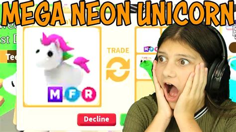 Making Mega Neon Unicorn And Trading Roblox Adopt Me Youtube