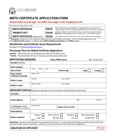 Pdf BIRTH CERTIFICATE APPLY FORM PRINTABLE HD DOCX DOWNLOAD ZIP Certificate
