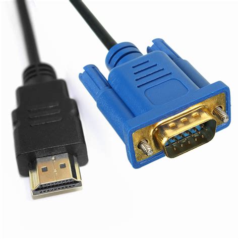 Hdmi Gold Male To Vga Hd 15 Male 15pin Adapter Cable 6ft 18m 1080p