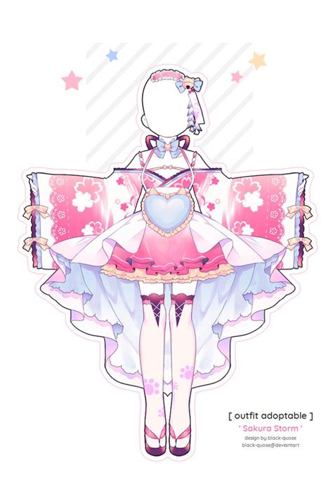 Closed Sakura Storm Outfit Adopt Auction By Black Quose Drawing