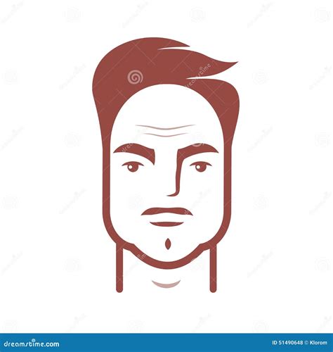 Simple Portrait Of A Man With A Receding Hairline Vector Illustration