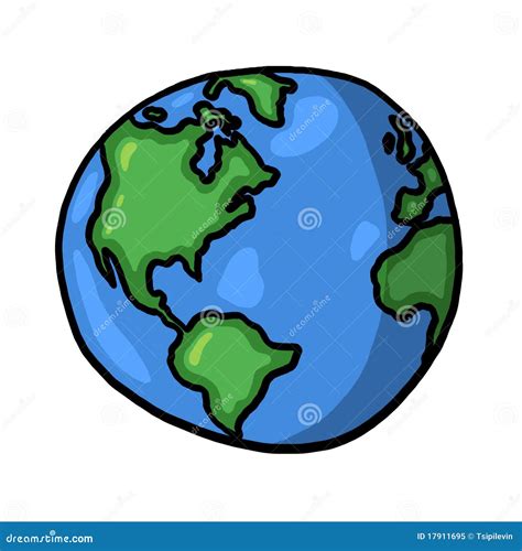 World Illustration Planet Earth Freehand Drawing Royalty Free Stock