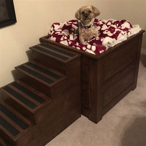 Elevated Dog Bed With Stairs Etsy Elevated Dog Bed Dog Bed Custom