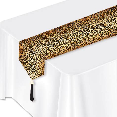 Leopard Print Laminated Paper Table Runner: Party at Lewis Elegant