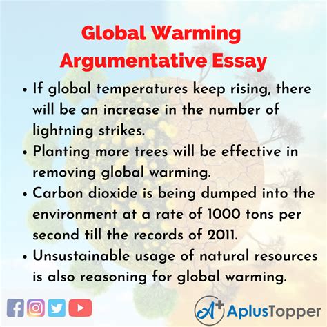 Our expert writers have prepared two examples that you may use for your own essay, get motivated. Global Warming Argumentative Essay | Essay on Global ...
