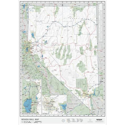 Nevada State Wall Map By Mapshop The Map Shop